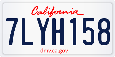 CA license plate 7LYH158