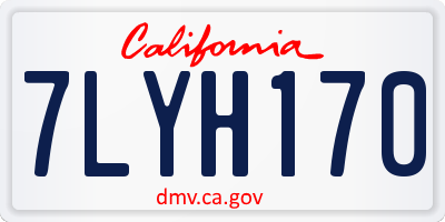 CA license plate 7LYH170