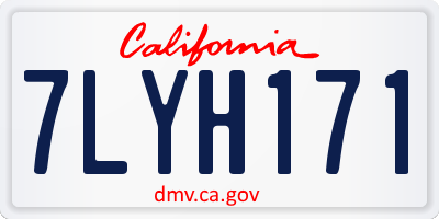 CA license plate 7LYH171