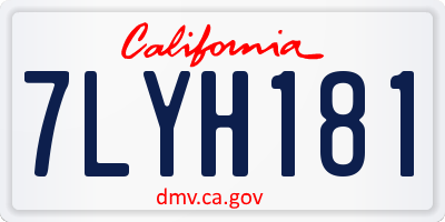 CA license plate 7LYH181