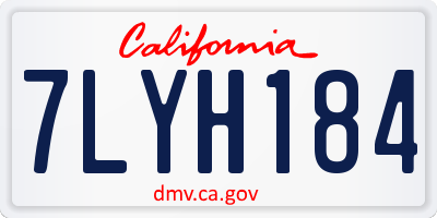 CA license plate 7LYH184