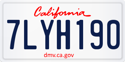 CA license plate 7LYH190