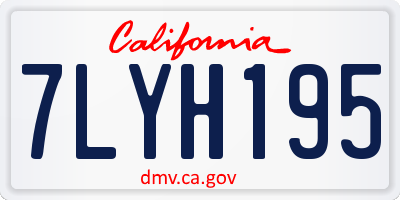 CA license plate 7LYH195