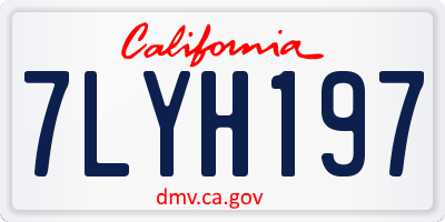 CA license plate 7LYH197