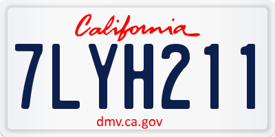 CA license plate 7LYH211