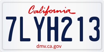 CA license plate 7LYH213