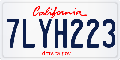 CA license plate 7LYH223