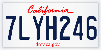 CA license plate 7LYH246