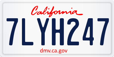 CA license plate 7LYH247