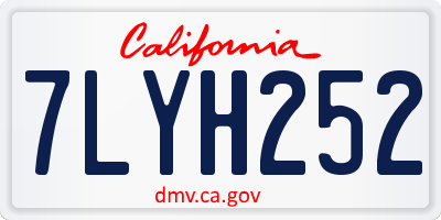 CA license plate 7LYH252