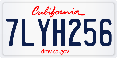 CA license plate 7LYH256