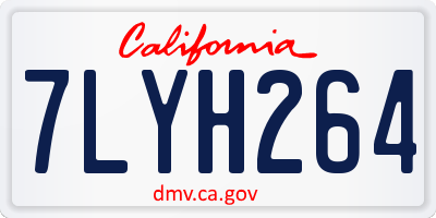 CA license plate 7LYH264