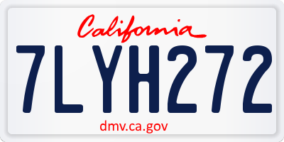 CA license plate 7LYH272