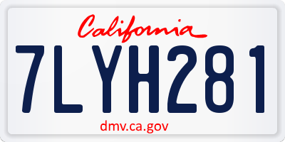 CA license plate 7LYH281