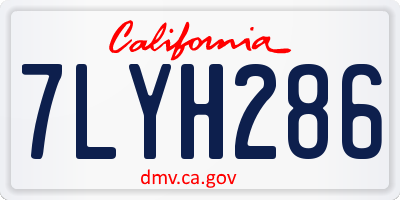 CA license plate 7LYH286