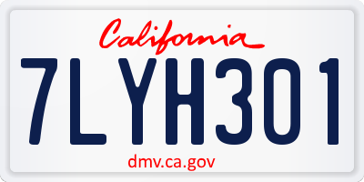 CA license plate 7LYH301