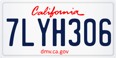 CA license plate 7LYH306