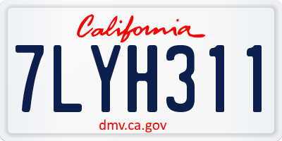 CA license plate 7LYH311