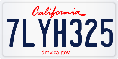CA license plate 7LYH325