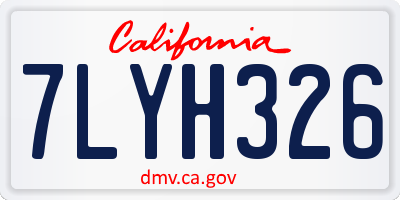 CA license plate 7LYH326