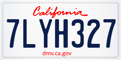 CA license plate 7LYH327