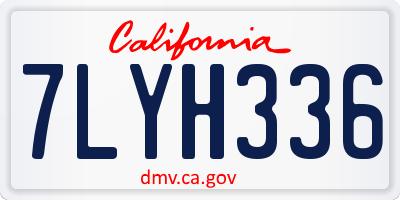 CA license plate 7LYH336