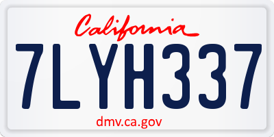 CA license plate 7LYH337