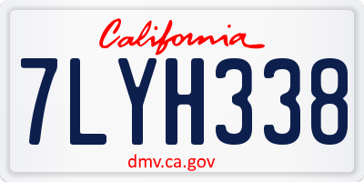 CA license plate 7LYH338