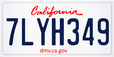 CA license plate 7LYH349