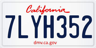 CA license plate 7LYH352
