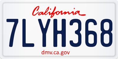 CA license plate 7LYH368