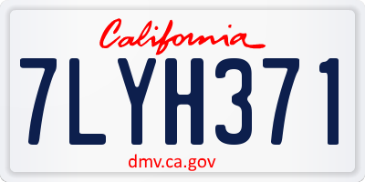 CA license plate 7LYH371