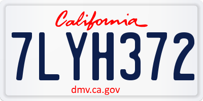 CA license plate 7LYH372