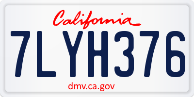 CA license plate 7LYH376