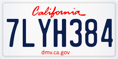 CA license plate 7LYH384
