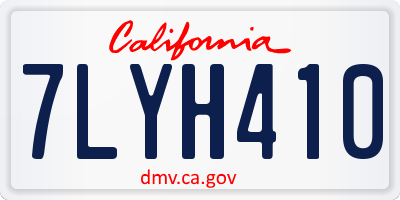 CA license plate 7LYH410