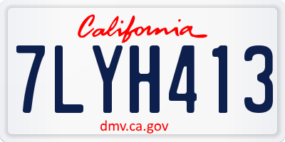 CA license plate 7LYH413
