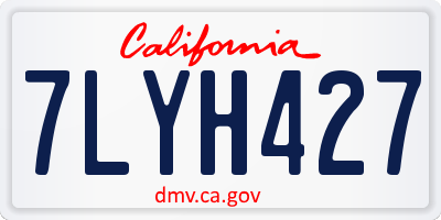 CA license plate 7LYH427