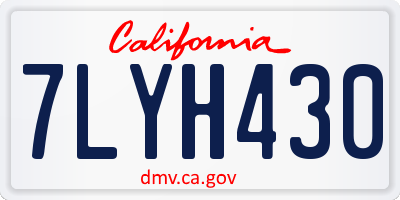 CA license plate 7LYH430