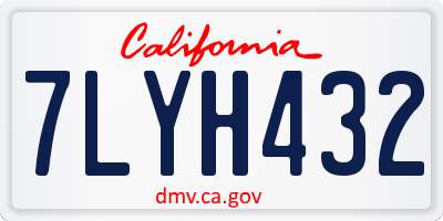 CA license plate 7LYH432