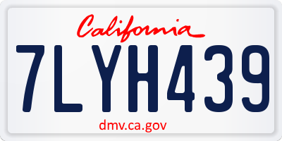 CA license plate 7LYH439