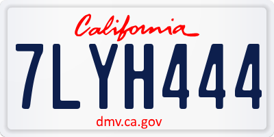 CA license plate 7LYH444