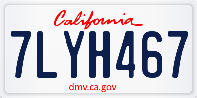 CA license plate 7LYH467