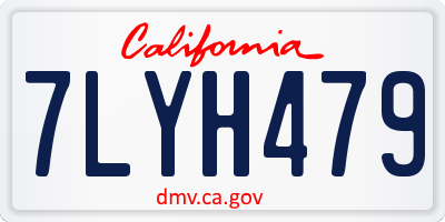 CA license plate 7LYH479