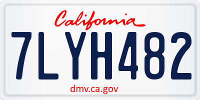 CA license plate 7LYH482