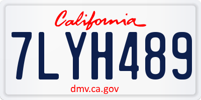 CA license plate 7LYH489