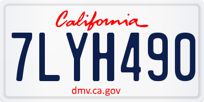 CA license plate 7LYH490
