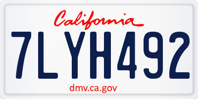 CA license plate 7LYH492