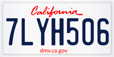 CA license plate 7LYH506