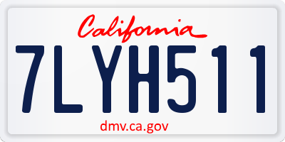 CA license plate 7LYH511